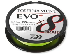 Daiwa Tournament X8 Braid EVO+ 135m Chartreuse 0,08mm 4,9kg