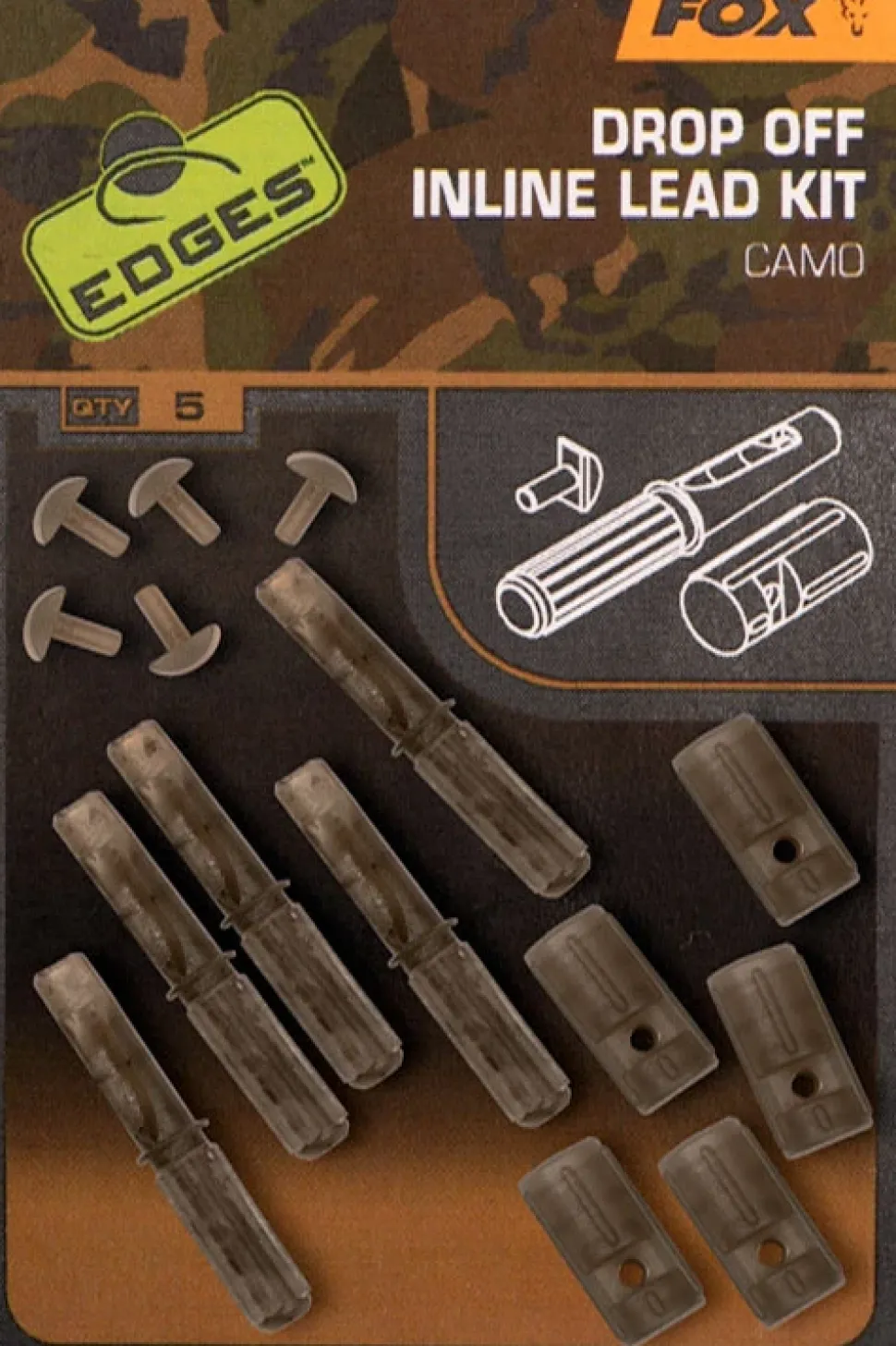 FOX Carp EDGES Camo Inline Lead Drop Off Kits