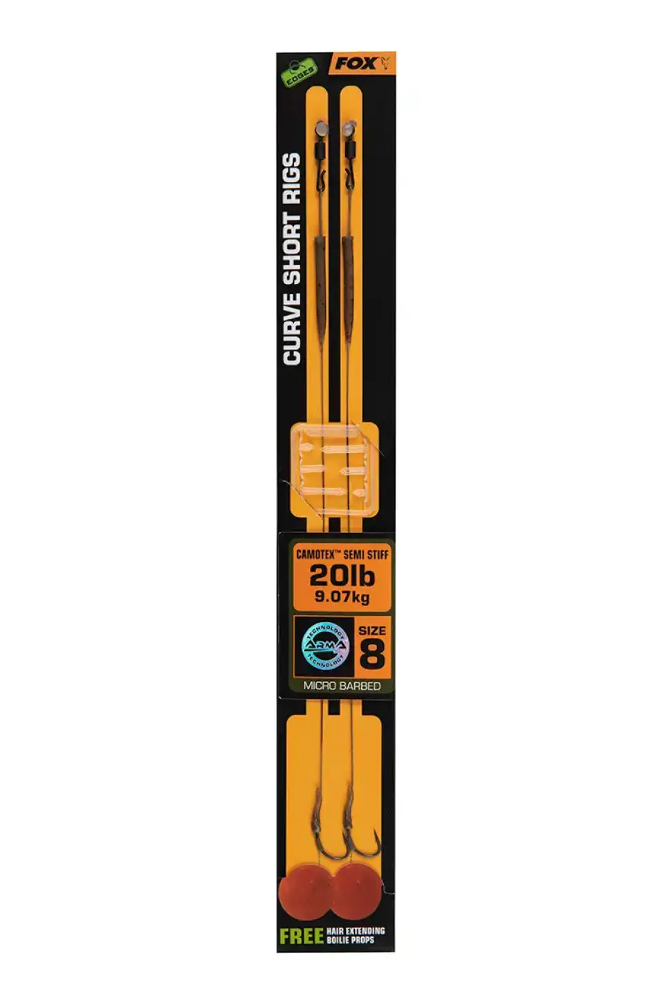 FOX Carp EDGES Curve Short Rigs Camotex Semi Stiff #2