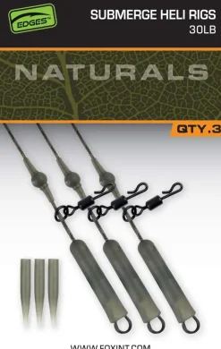 FOX Carp EDGES Naturals Submerge Heli Rig Leaders 30lb