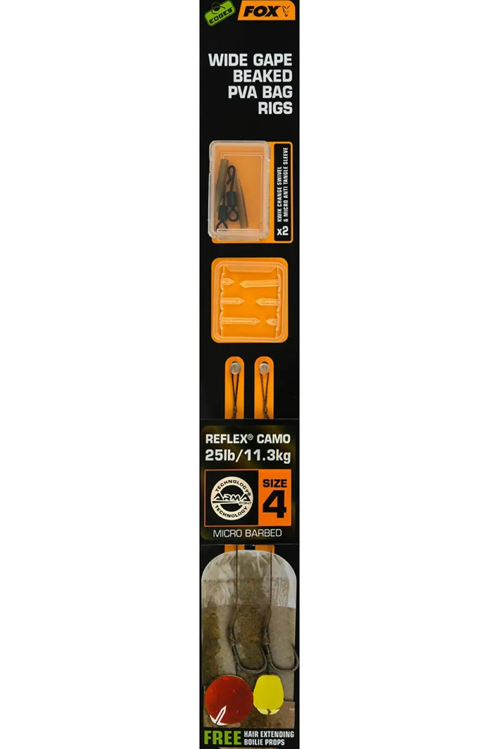 FOX Carp EDGES Wide Gape Beaked PVA Bag Rigs #4