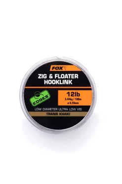 FOX Carp EDGES Zig & Floater Hooklink 100m Trans Khaki 0,26mm 10lb