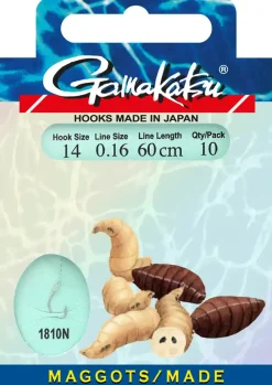 Gamakatsu Booklet Maggots 1810N 60cm #10 0,20mm