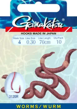 Gamakatsu Booklet Worm 3120R 70cm #2 0,35mm