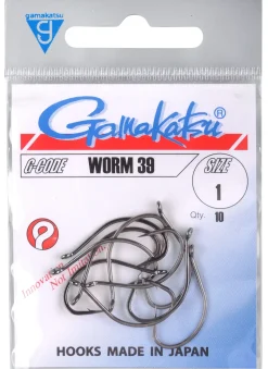 Gamakatsu Worm 39 Hooks NS Black #2