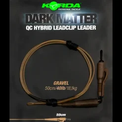 Korda Dark Matter Leader QC Hybrid Clip 100cm 40lb Weed