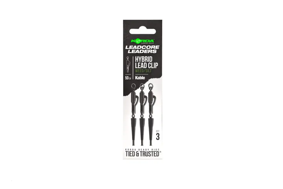 Korda Kable Leadcore Leader Hybrid Lead Clip 50cm Gravel