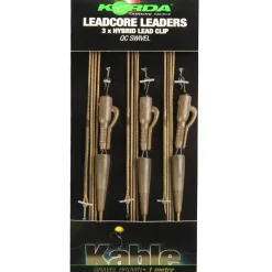Korda Leadcore Leaders Hybrid Lead Clip QC Swivel 100cm Weed