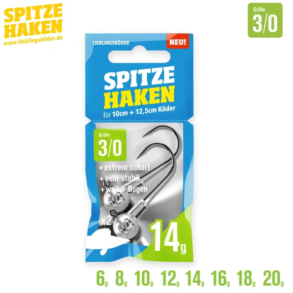 Lieblingsköder Jigköpfe Spitze Haken #3/0 14g