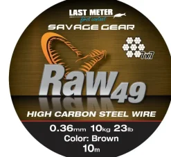 Savage Gear Raw49 Steelwire 11kg 10m Uncoated Brown 0,36mm