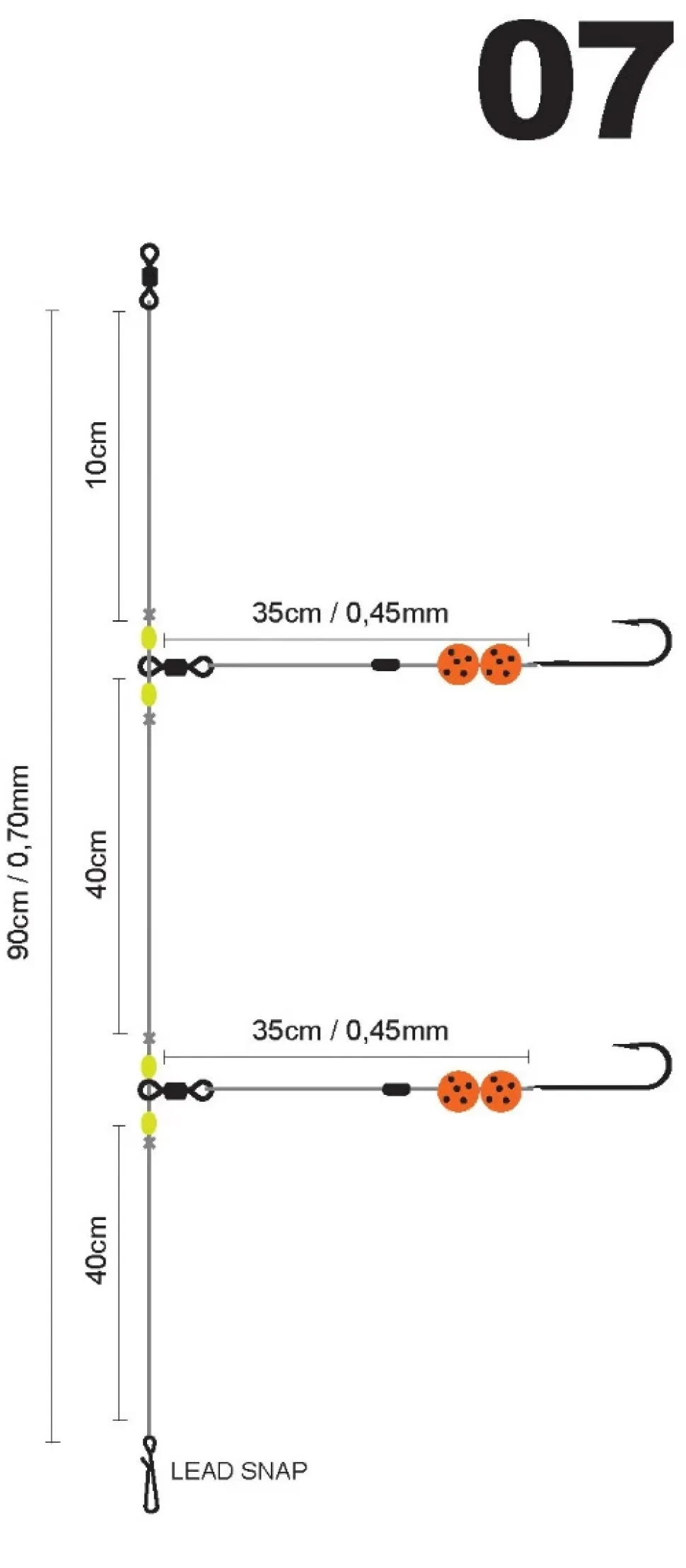 Spro Salt Rig 07 2 90cm Fluoro Orange