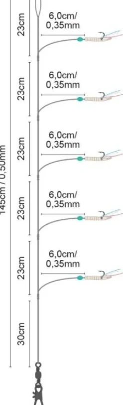 Spro Salt Rigs #35 5 1,45m Shrimp Mackerel